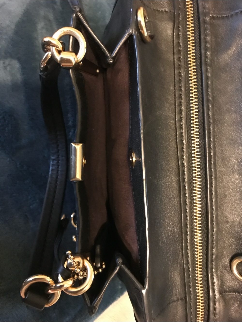 Coach Dreamer 27 Quilted Black Satchel with Gold-Tone Hardware - Picture 8 of 14
